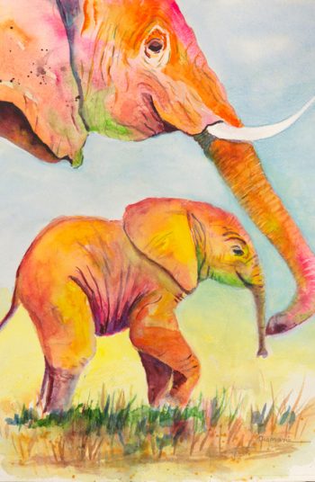Mother Baby Elephant